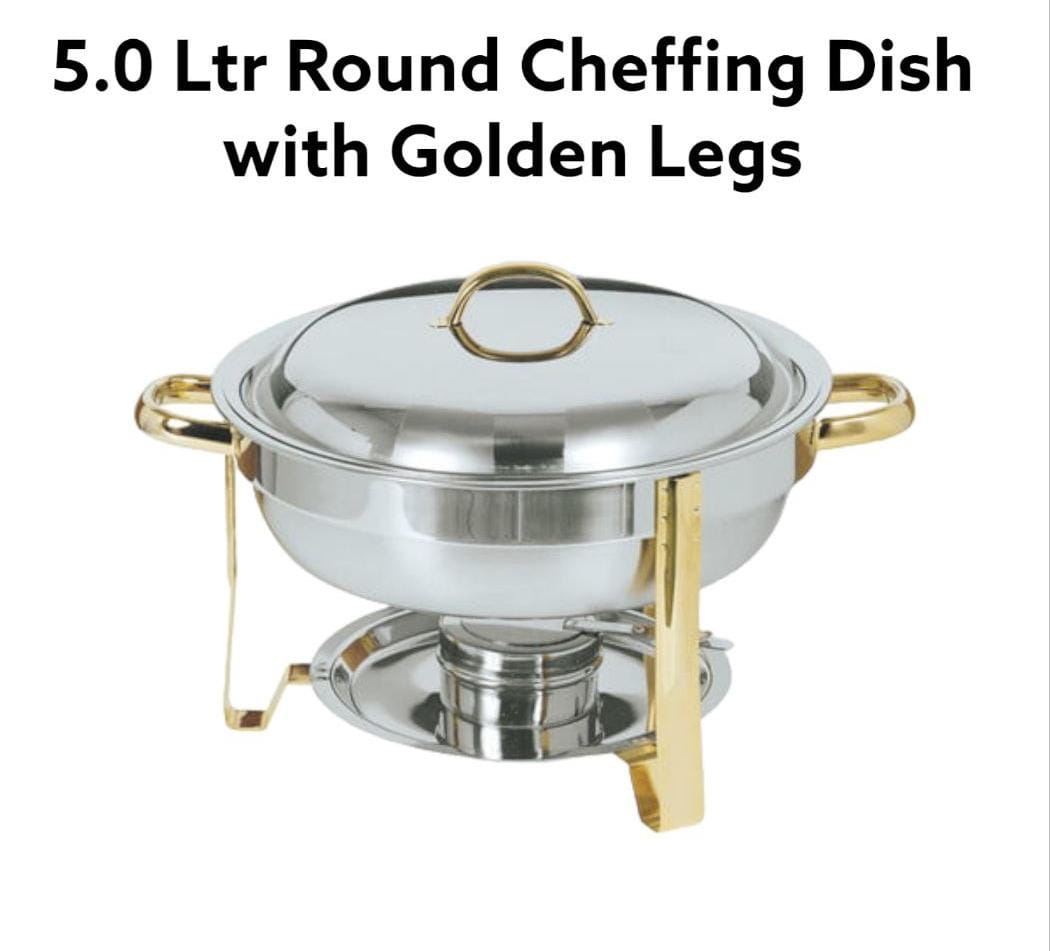 Oval Chaffing Dish with golden Stand - Image 3