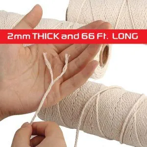 Butchers BBQ Bakers 66g Twine Cotton Rope 2mm 165 ft white cooking baking