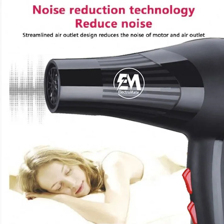 EM Blow Dryer Hair Blower 2200W with 3 Speed & 2 Temperature Settings – Includes 2 Styling Nozzle & 2 Comb Attachments for Versatile Hair Styling ElectroMate - Image 3