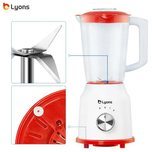 LYONS 1.6L 2 In 1 Motor Stainless Steel Blender YT-138/TY-121 Quality With Grinder Juicer White[[Black Friday!] Limited Offer] - Image 5