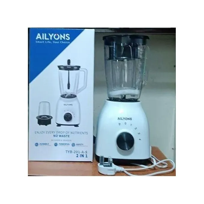 AILYONS AILYONS 1.6L 350W 2-in-1 Blender & Grinder - Stainless Steel Blades, 4-Speed, Leak Resistant - Image 2