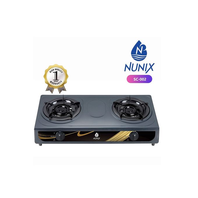 Nunix SC-002 Table Top Double Burner Gas Stove Cooker