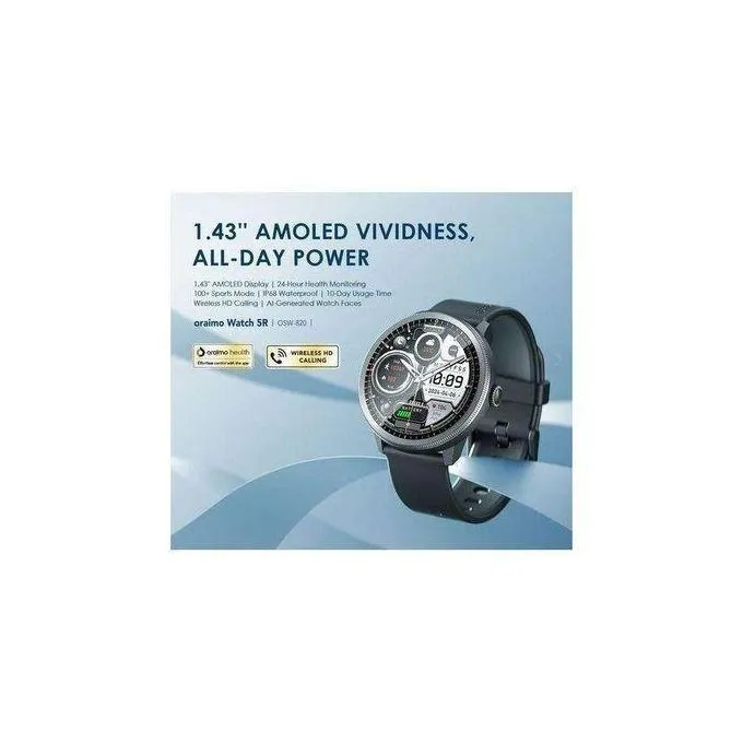 Oraimo Round Super Quality Water Resistant Amoled Smart Watch - Image 2