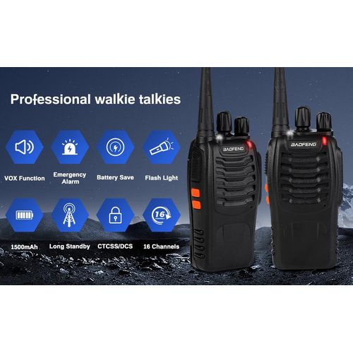 Baofeng 888S Walkie Talkie Radio Calls -2 Pieces-With Earphones - Image 2