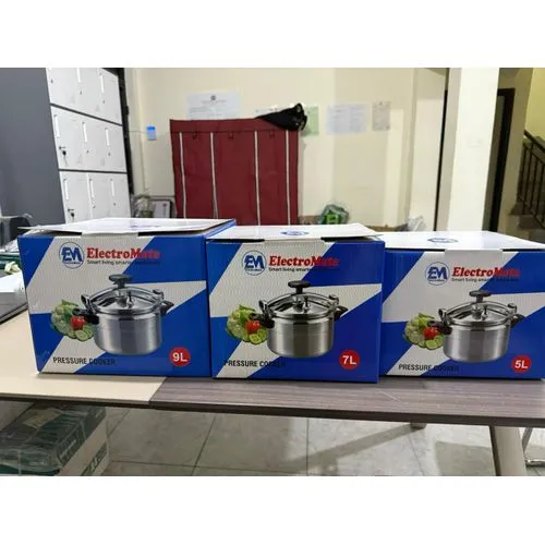 🔥 Restocked 🔥ElectroMate  Pc01-9l Manual Pressure Cooker - Stainless Steel, Safe for All Stovetops, Ergonomic Handles, Fast Cooking - Image 3