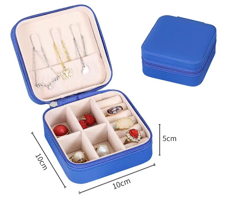 portable travel storage organizer jewelry case- Blue