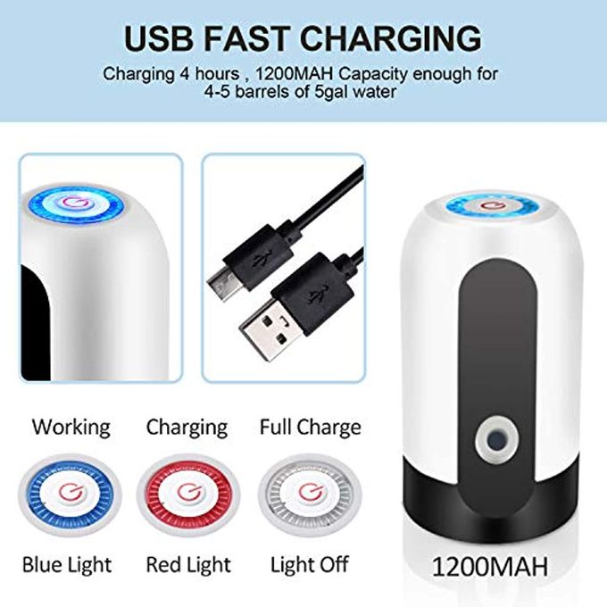Electric Automatic Water Dispenser Pump Rechargeable White - Image 3