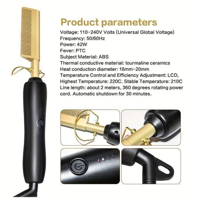 Hot Comb Electric Straight Comb Hair Curler Hair - Image 4