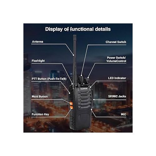 Baofeng 888S Walkie Talkie Radio Calls -2 Pieces-With Earphones - Image 4