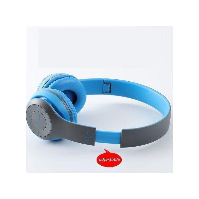 P47 Wireless Bluetooth Headphones - Blue/Black - Image 3