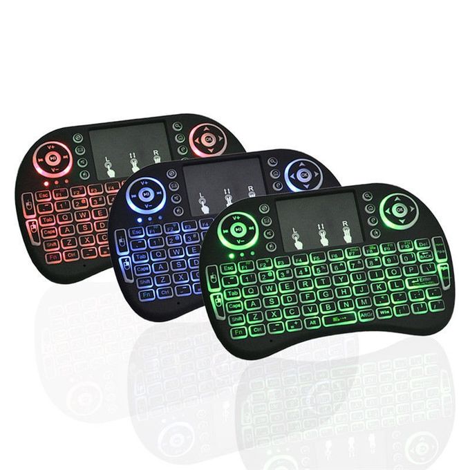 Wireless Mini Keyboard With Mouse Touchpad And Back-light For Android Box Smart TV Laptop - Black