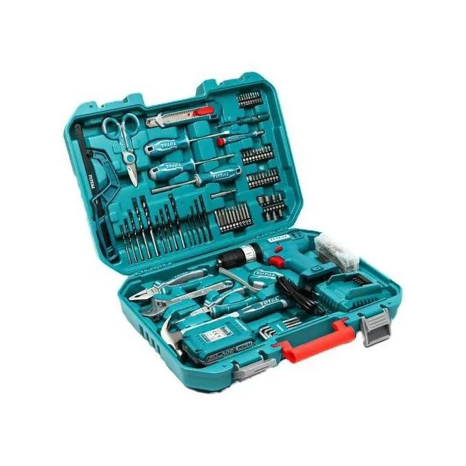 TOTAL Heavy duty Household Tool Set with 20V Cordless Drill Driver, 165Pcs Hand Tool Kit for Men, Power Drill Set with Plastic Toolbox, Ideal for Office, Garden, DIY Project - Image 4
