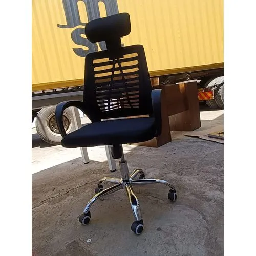 Secretarial Mesh Office Chair with Headrest - Image 3