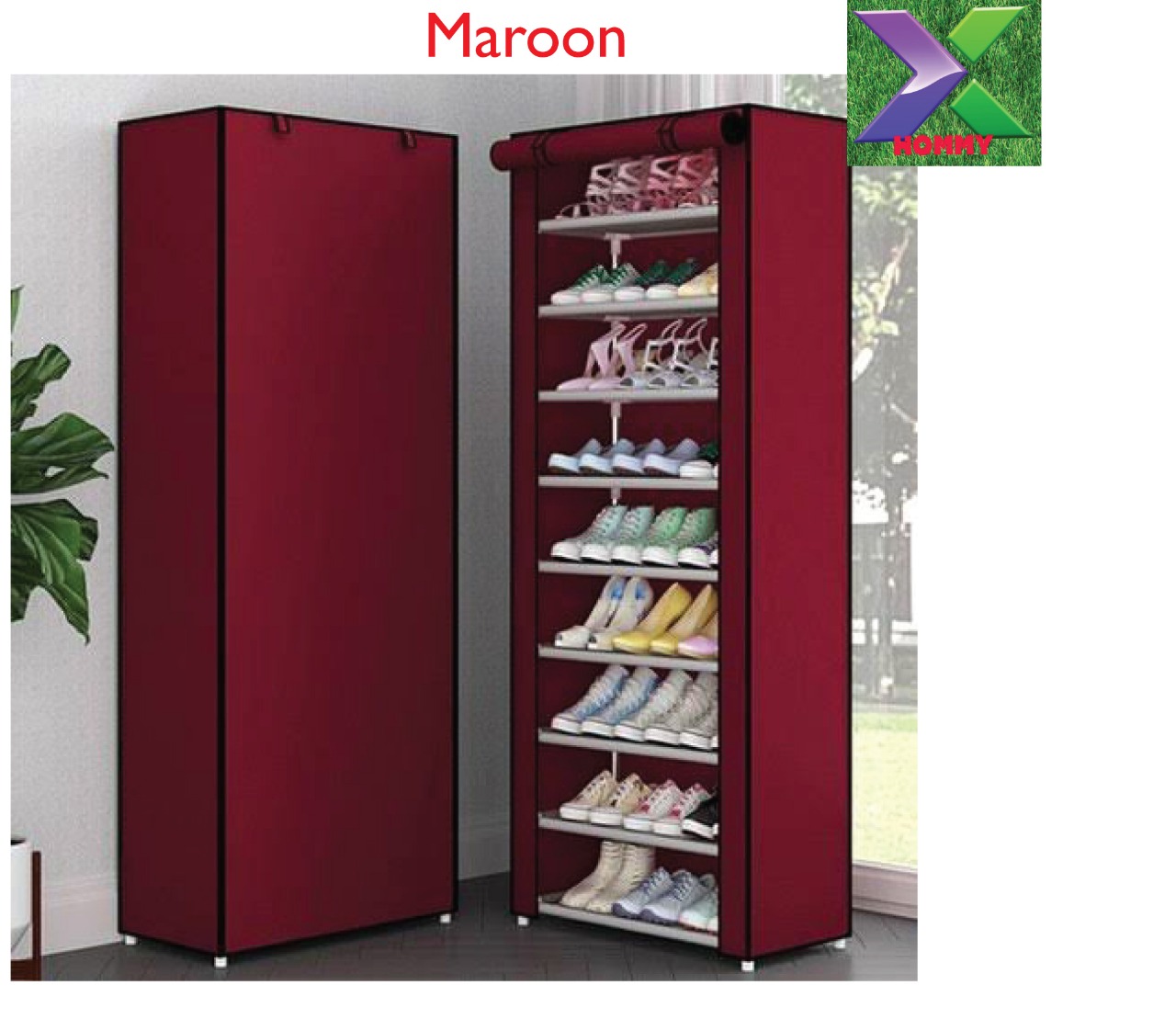 Single column shoeracks available-maroon