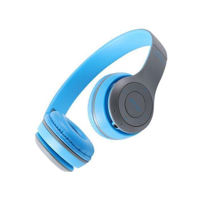 P47 Wireless Bluetooth Headphones - Blue/Black - Image 2