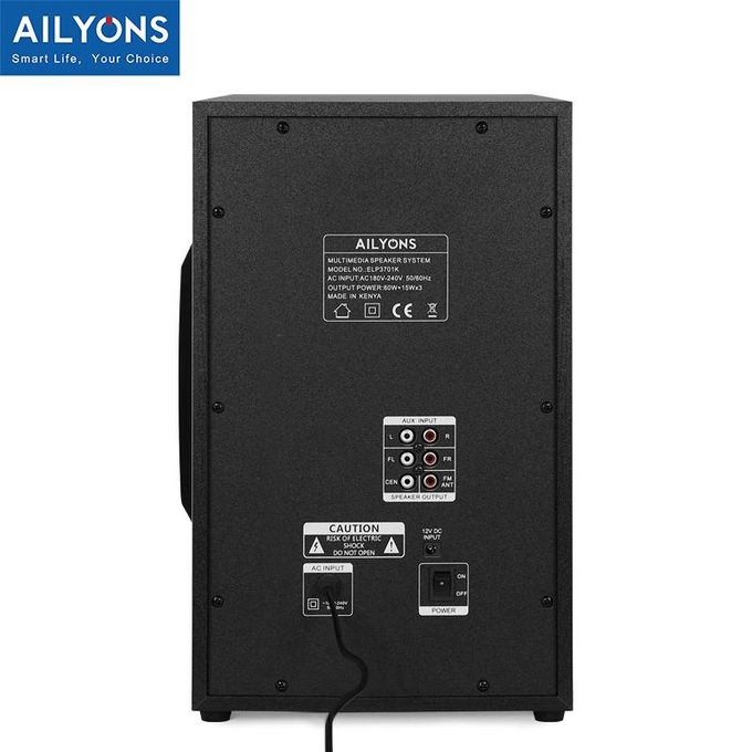 AILYONS ELP3701K 3.1CH Multimedia Bluetooth Subwoofers Speaker System, (1YR WRTY) - Image 3