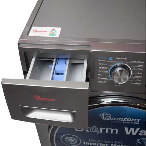 Ramtons RW | 147-Front Load 10Kg Washer 1400 RPM- Silver - Image 4
