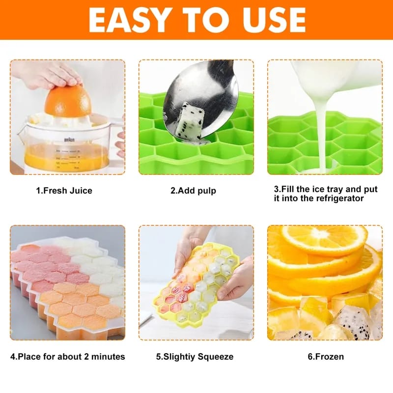 Reusable honeycomb silicone ice cube mould - Image 4
