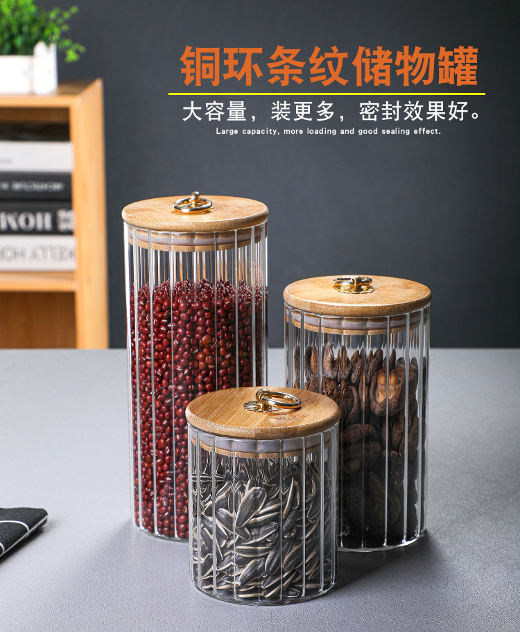 3pcs Quality set Airtight Kitchen Glass Storage Jars - Image 3