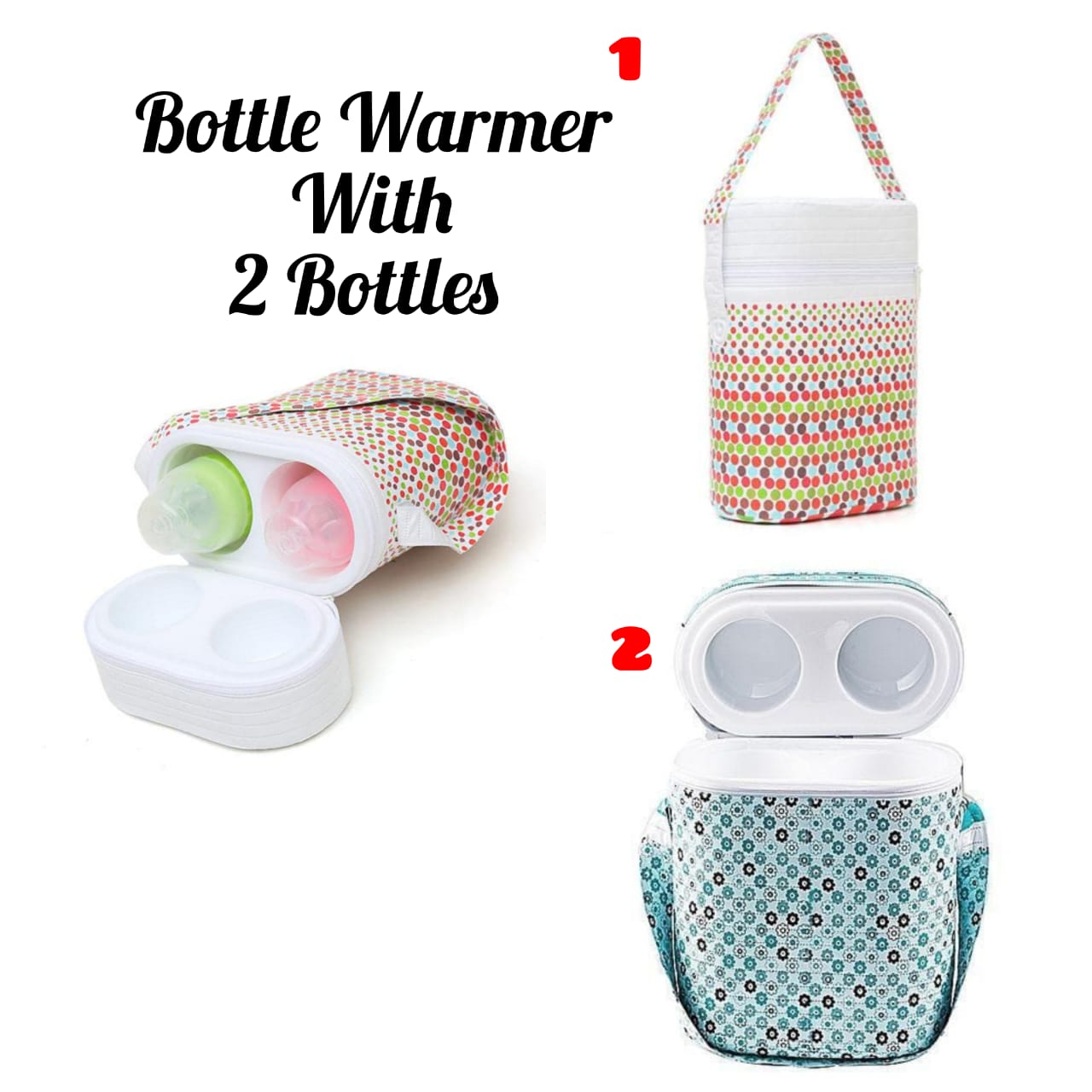 Bottle warmer comes with a pair of feeding bottles which is a value pack for mothers and baby.
