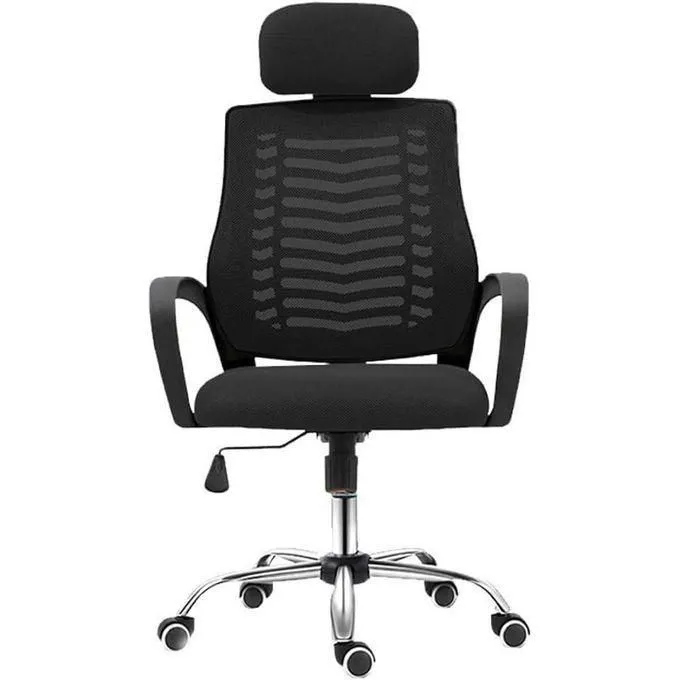 Secretarial Mesh Office Chair with Headrest - Image 2