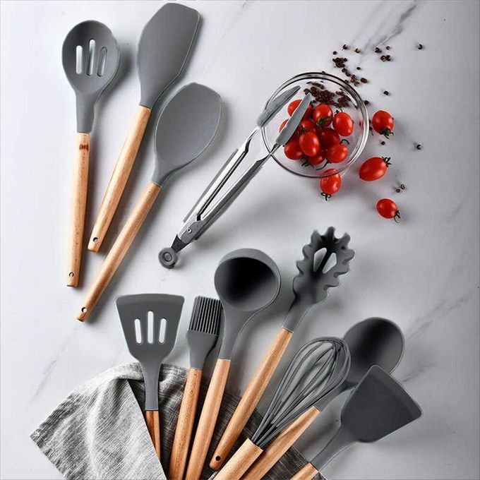 12pc Silicone Non Stick Cooking Spoon Set - Image 3
