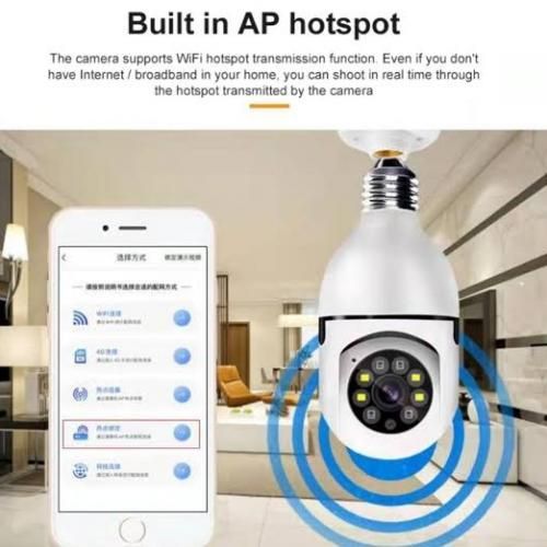 360° PANORAMIC PTZ BULB CCTV SECURITY WiFi IP CAMERA - Image 2