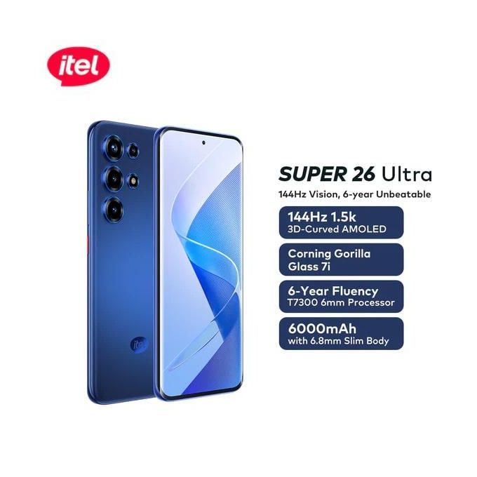 Itel S26 Ultra, 6.78", 256GB + 8GB RAM (Dual SIM), 6000mAh, BlackBlue (1 YR WRTY) - Image 3