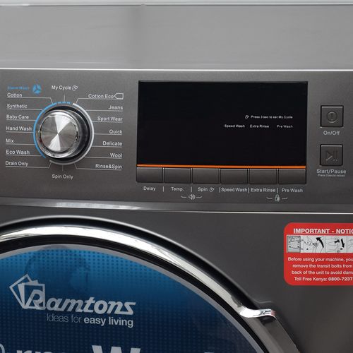 Ramtons RW | 147-Front Load 10Kg Washer 1400 RPM- Silver - Image 5