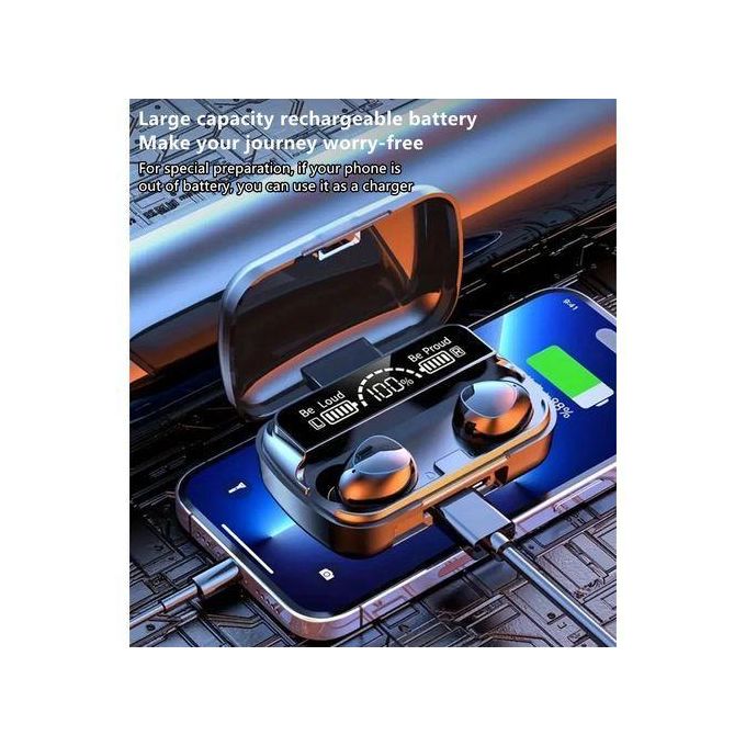 RichRipple M10 LED Display Bluetooth Headsets 9D Stereo Wireless Earphones Earpods - Image 3