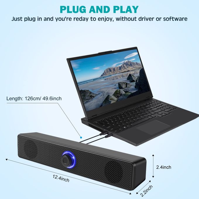 Bluetooth Speaker 4D Subwoofer Wired Speaker For Laptop, TV