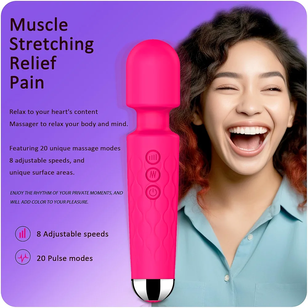 20 Speed Magnetic Wand Vibrator For Women--PURPLE