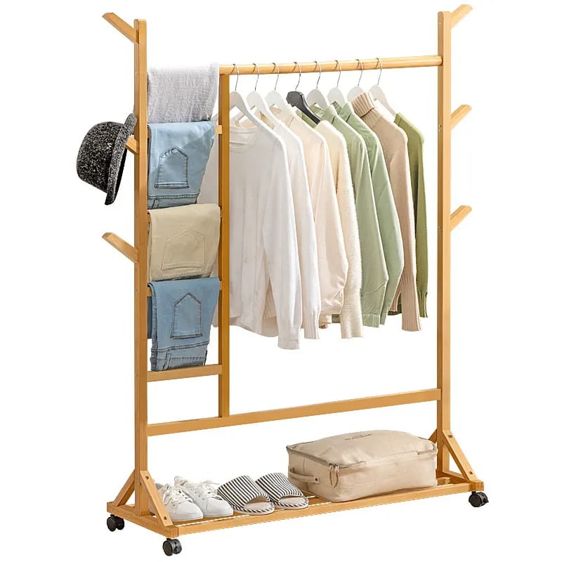 Bamboo branch clothes multifunctional rack