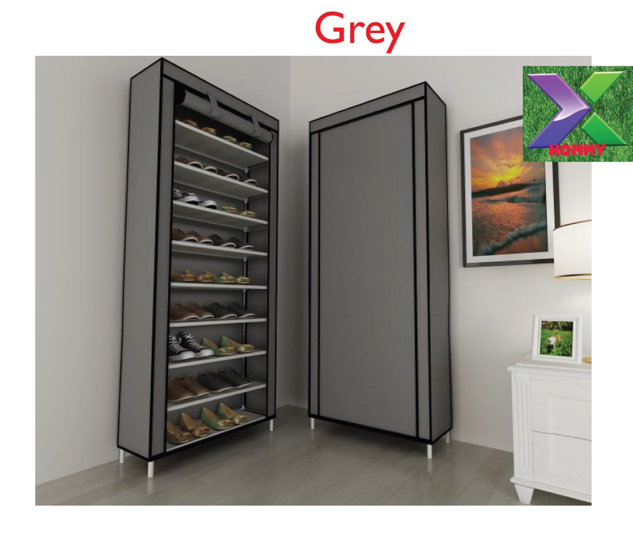 Single column shoeracks available-gray