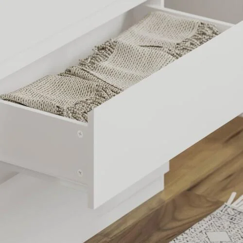 Dove 5 Drawers Chest Of Drawers- White Particle Board, 70x40x100cm - Image 3