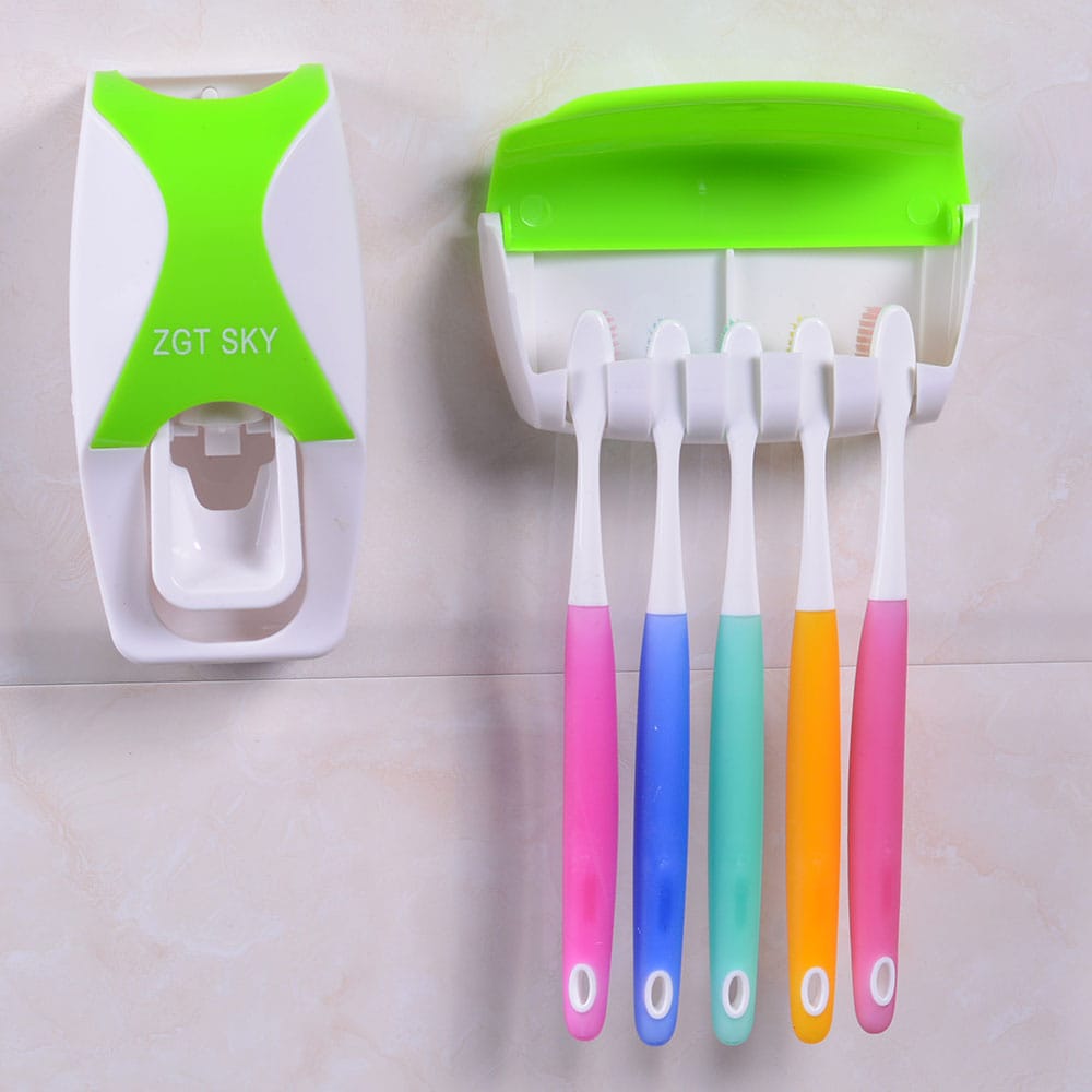 Toothpaste dispenser+5pcs toothbrush holder - Image 2