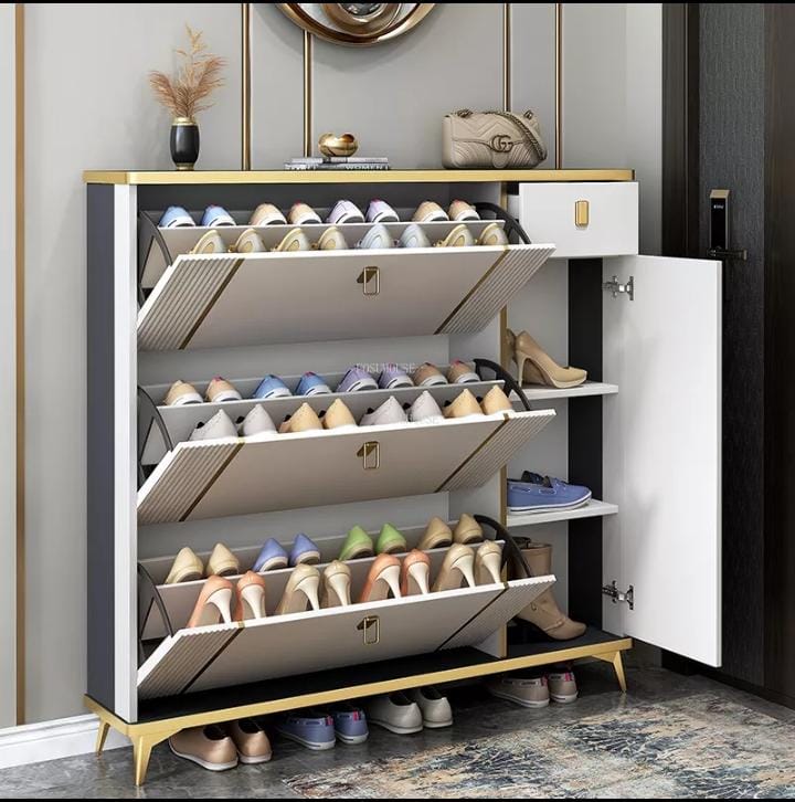 Bucket flip shoe rack
