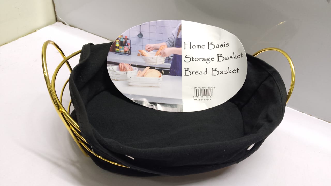 Gold frame black cloth storage bread basket - Image 2