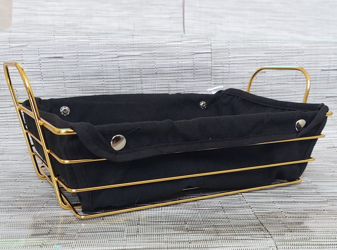 Gold frame black cloth storage bread basket - Image 5