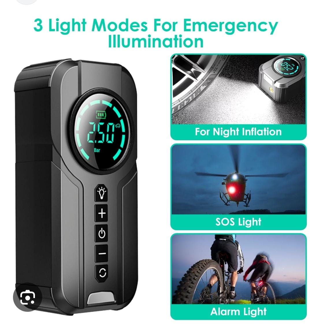 car cigar lighter powered Portable Smart Air Pump - Image 4
