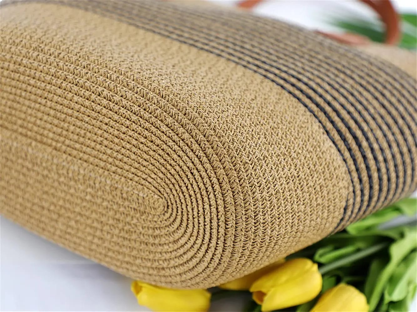 Papyrus Straw Woven Beach Bag - Image 4