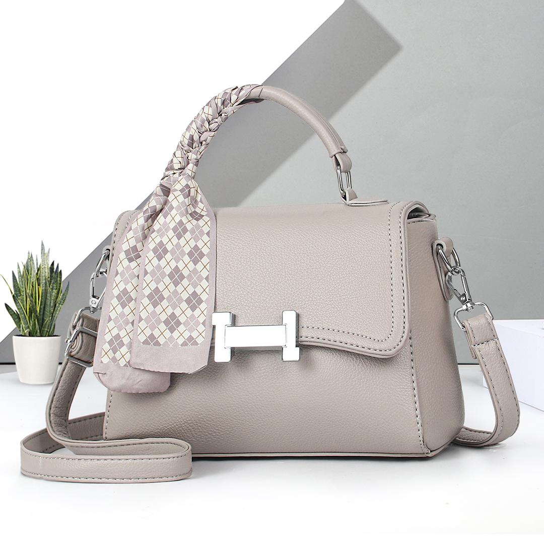 Elegant Taupe Ladies Handbag brown - Image 2