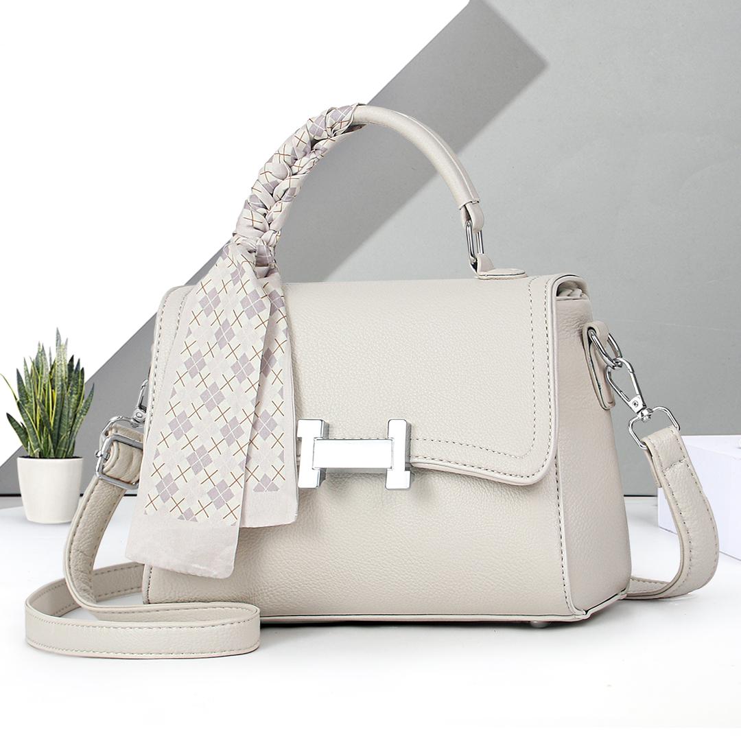 Elegant Taupe Ladies Handbag brown - Image 5
