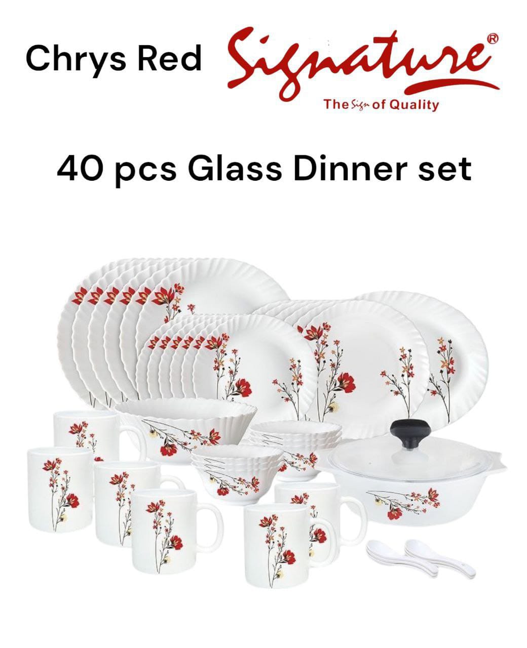 40 pcs Signature Dinner sets Chyrl Red