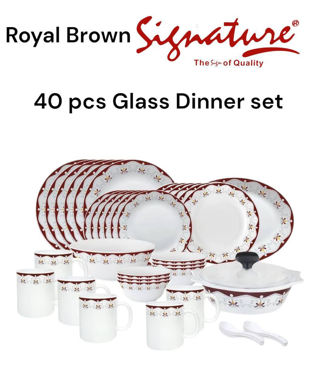 40 pcs Signature Dinner sets Royal Brown