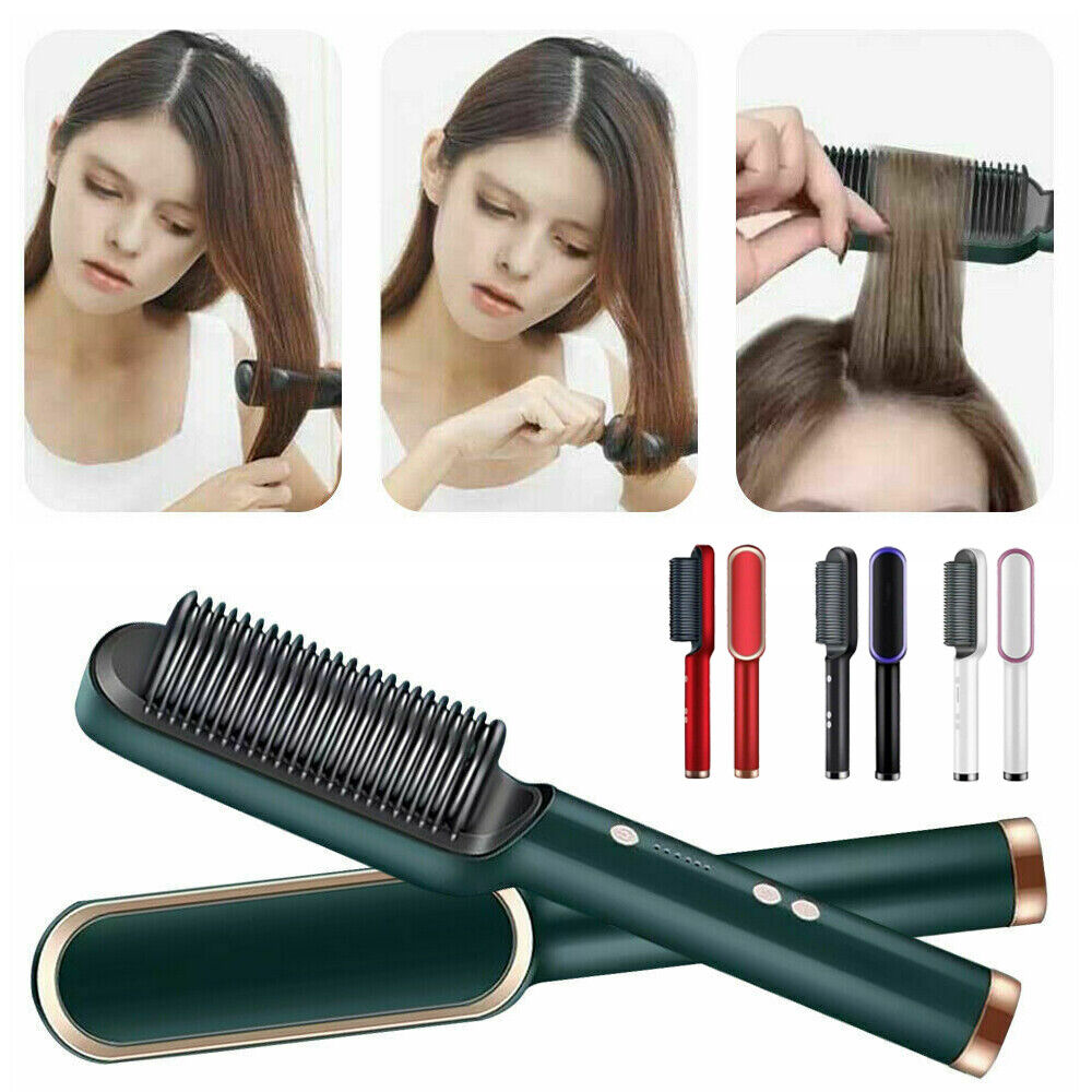 Electric hair straight comb with temperature contro