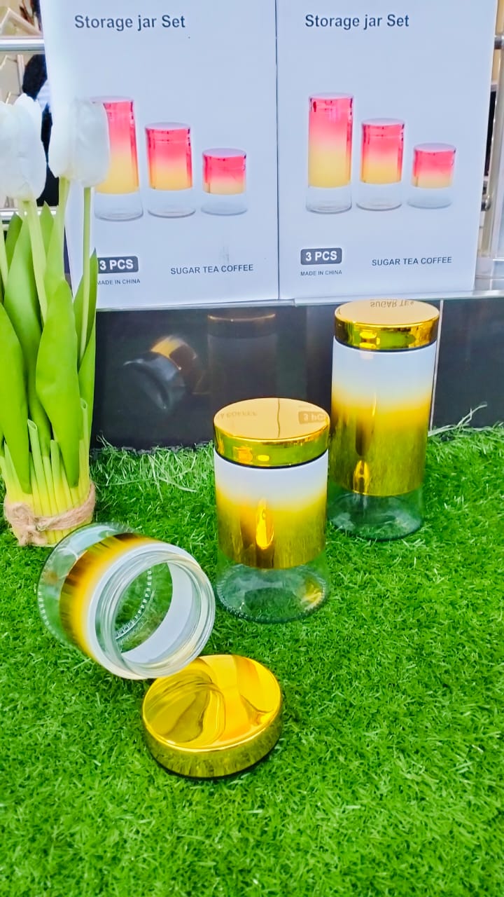3PCS glass Canister set