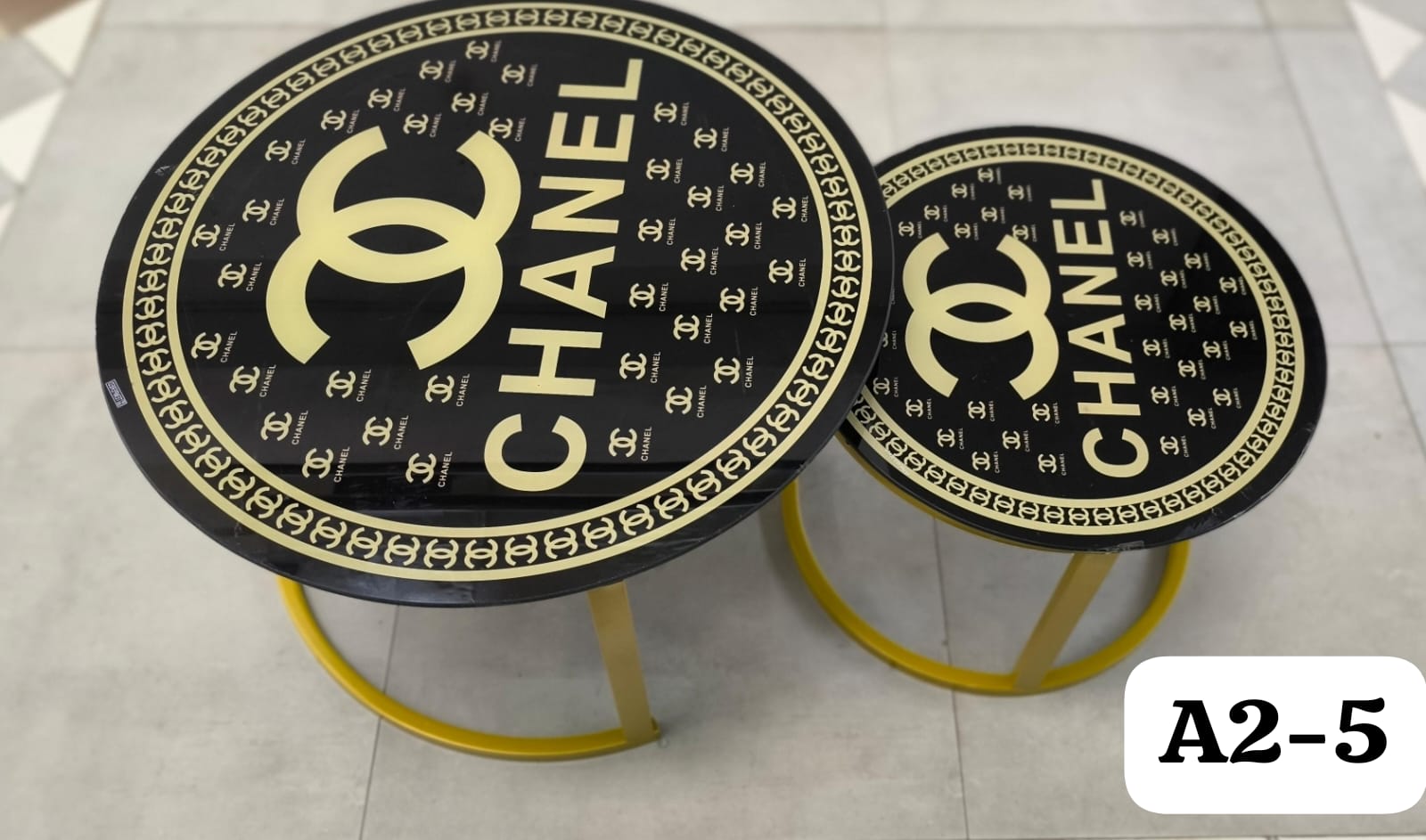 Glass Top Nesting Tables(Marble Effect)