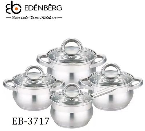 8pc Edenburg Stainless Steel Cookware