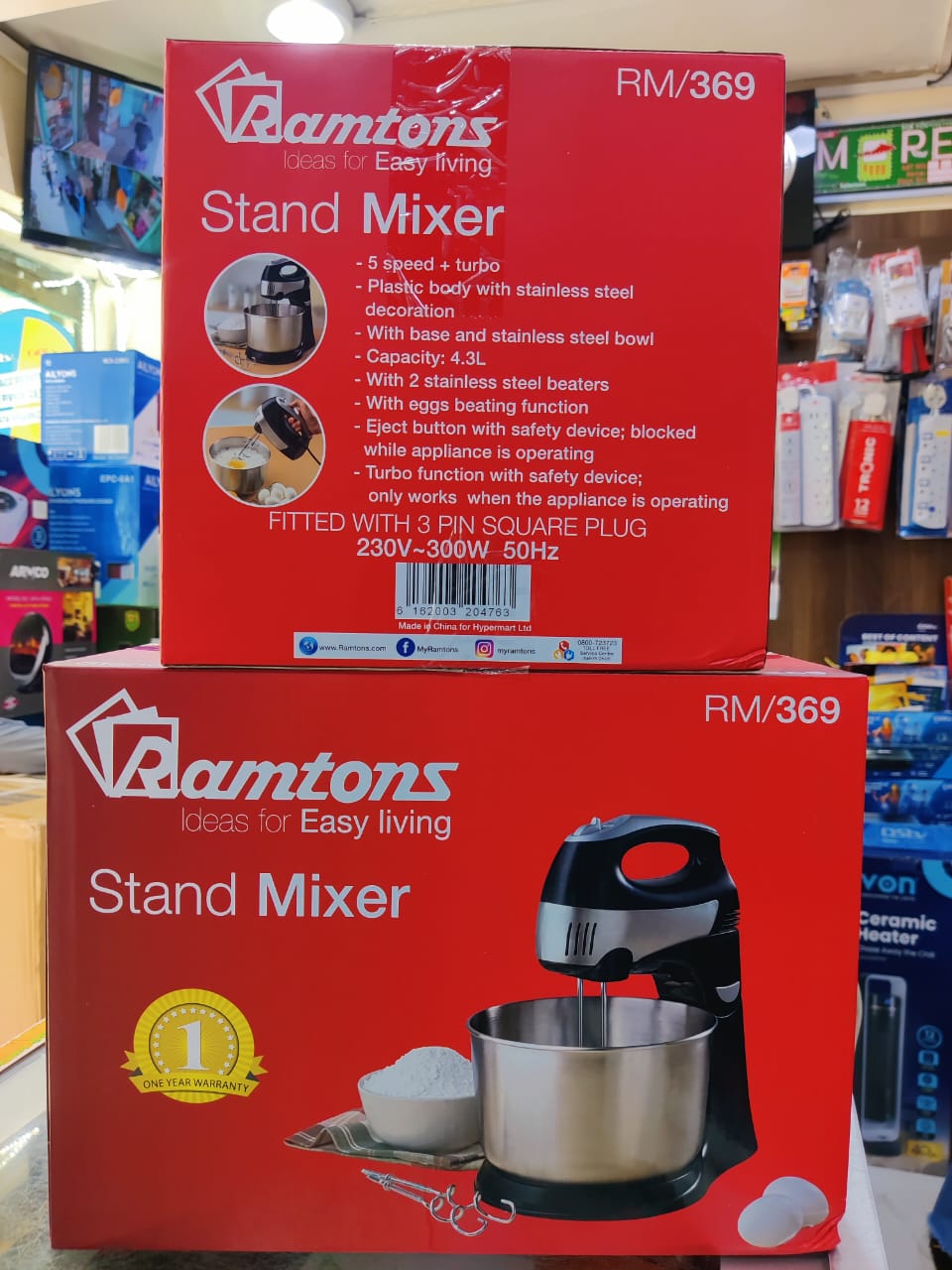 *Ramtons Stand Mixer 4.3Litres 5-speed+turbo